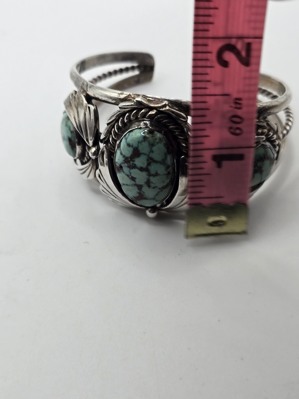 Vintage R. Williams Navajo Sterling Silver Turquoise Stone Parure - Picture 6 of 16